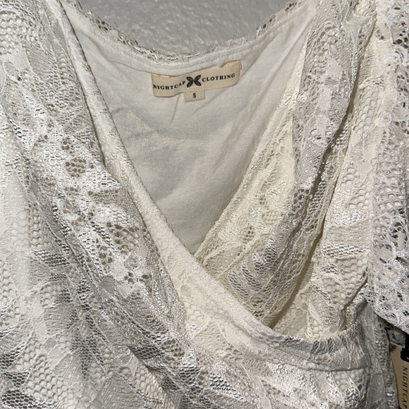 NIGHTCAP BHLDN *Tiki* white lace bridal bachelorette crop top blouse XS S - Picture 6 of 7